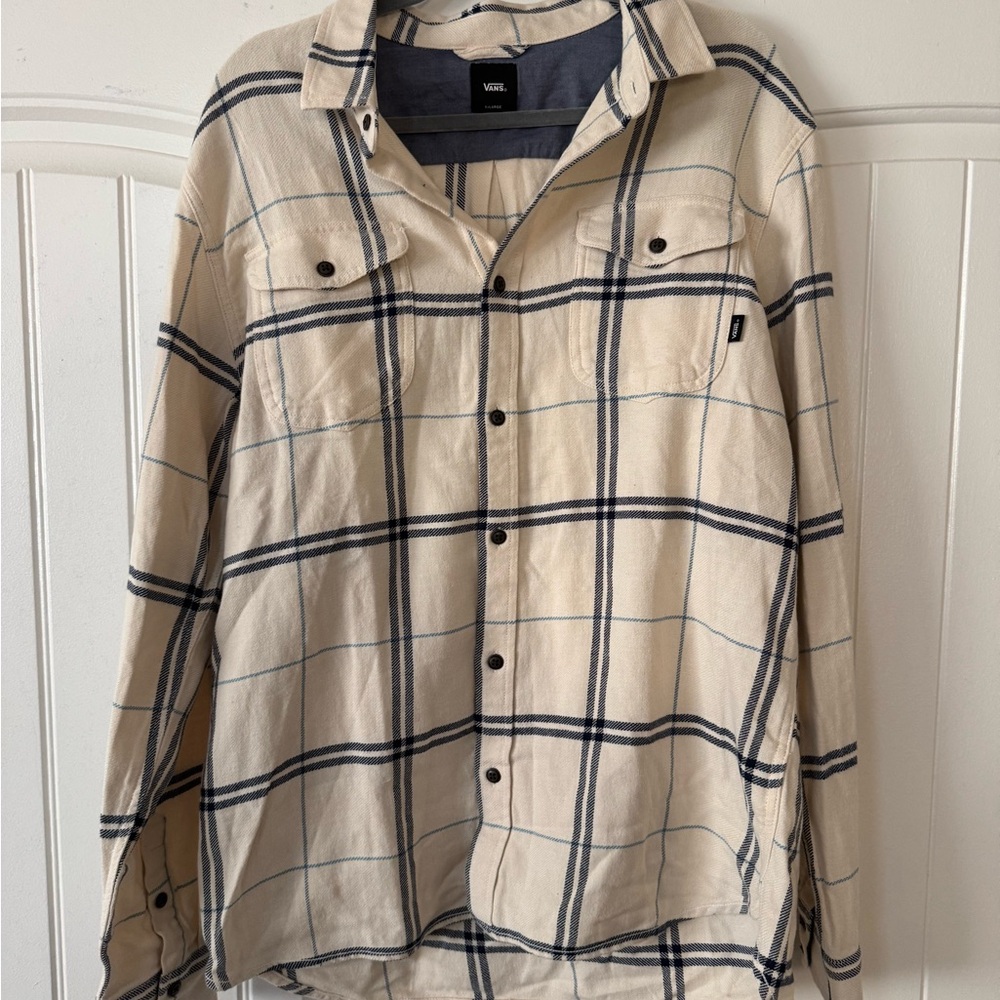 Vans Blue and Cream Plaid Flannel Shirt NWT